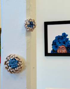 Lynette Hirst: Blue and Pink Dahlia Small