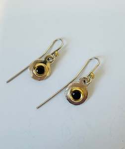 John Z Robinson Jewellery: Gold 18ct black spinal earrings - Sterling Silver