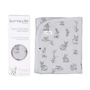 Baby Swaddle - Grey Burrowers