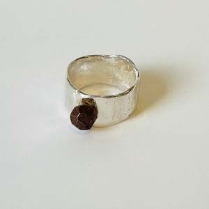 New: Silver and bronze hand made cast ring