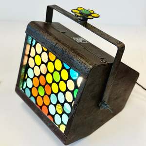 Glass: Vintage Stage Light Lit Sculpture