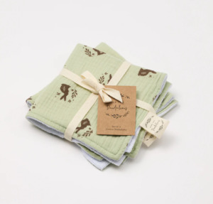 Baby Auto: Organic muslin washcloth set
