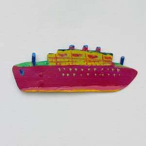 Harbour: Red & Yellow Passenger Brooch