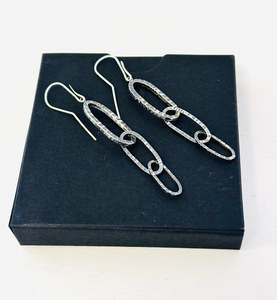 Black White Exhibition: Silver Chain Earrings