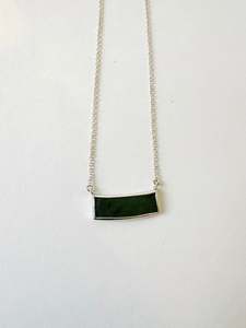 West Coast pounamu and sterling silver pendant necklace