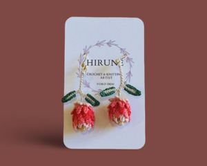 Hand crocheted Protea earrings