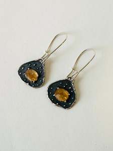 Rose cut golden topaz earrings