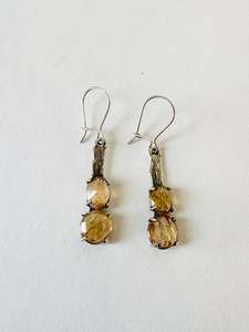 Rose cut golden topaz earrings