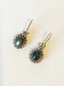 Organic Exhibition: Labradorite and sterling silver earrings