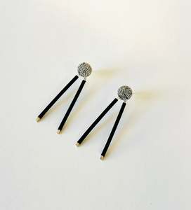 Silver and rubber two way earrings