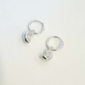 New: Silver spiral shell Earrings