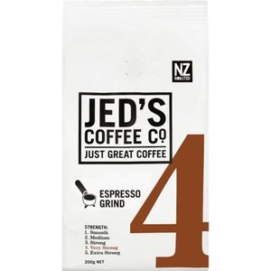 Jed’s Espresso Grind Coffee 4 Very Strong 200g – Redbasket – Online Grocery