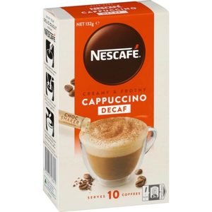 Products: Nescafe Coffee Sachets Cappuccino Decaf 10pack – Redbasket – Online Grocery