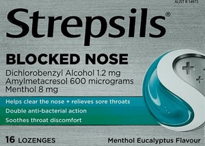 Strepsils Plus Blocked Nose (16 Lozenes per pk) (1 Sleeve = 12 pkts) - Red Circle