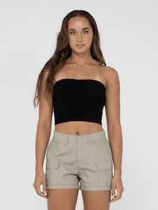 RUSTY Amelia Strapless Knit Top - Black