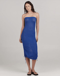 Charlie Holiday: CHARLIE HOLIDAY Emma Pointelle Mini Dress - Cobalt Blue