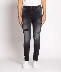Ltb Denim: LTB Senta Carma Black Wash Mid Rise Super Slip