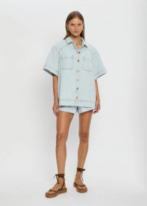 Kivari: KIVARI Paloma Denim Shirt - Pale Indigo