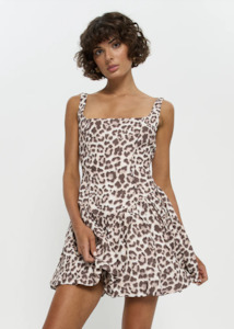 Kivari: KIVARI Reece Mini Dress - Leopard
