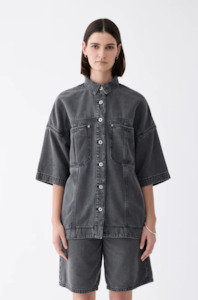 Outland Denim 1: OUTLAND DENIM Lulu Short Sleeve Shirt - Mercury