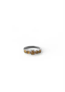 STOLEN GIRLFRIENDS CLUB Orange Citrine Halo Cluster Ring - Stirling Silver