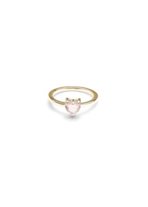 STOLEN GIRLFRIENDS CLUB Gold Plated Talon Ring - Rose Quartz