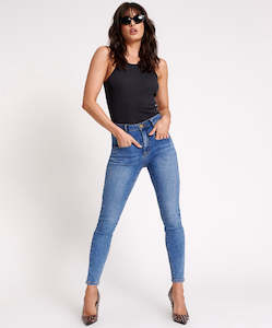 One Teaspoon: ONE TEASPOON Preachers High Waist Skinny Jeans - Classic Blue