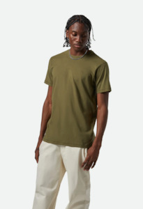 Brixton: BRIXTON Vintage Reserve S/S Tee - Ivy Green Sol Wash
