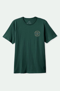 Brixton: BRIXTON Oath V S/S Standard Tee - Deep Emerald / Sand / Slate