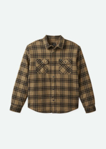 BRIXTON Bowery Quilted Flannel - Woodsmoke/Black