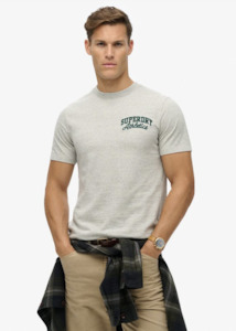 SUPERDRY Embroidered Superstate Logo Tee - Grey Fleck Marle