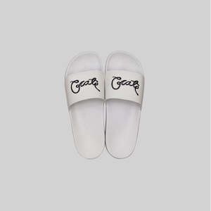 CRATE Unisex Scripted Slides - White