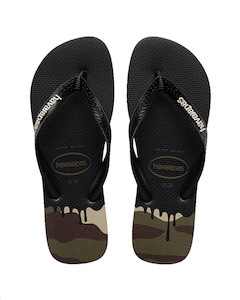 HAVAIANA Kids Top Ink Jandals - Black/Sand Grey