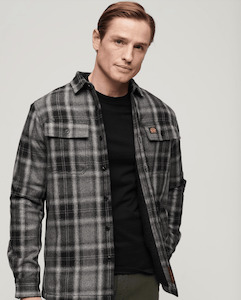 SUPERDRY Wool Miller Overshirt - Roderick Check Black