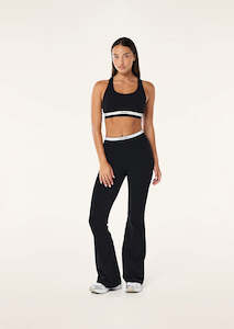 Activewear: P.E NATION Avant Flare Legging - Black/Whisper White