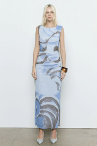 Dresses: SOVERE Whirl Mesh Dress - Slate