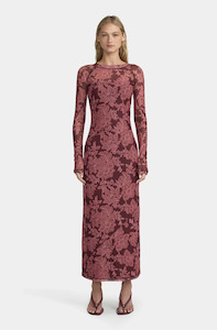 Dresses: OWNLEY Carla Mesh Dress - Plum Paisley