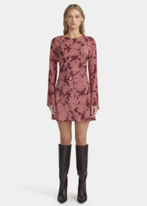 Dresses: OWNLEY Martini Mini Dress - Plum Paisley