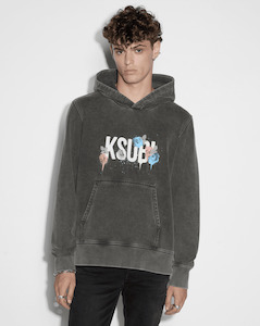 Hoodies: KSUBI Graff Rose Kash Hoodie - Acid Grey