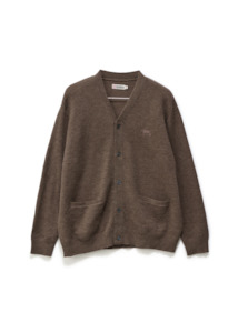 Jumpers: S DOUBLE Knit Script Cardigan - Chocolate