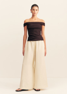 SHONA JOY Brooks Off Shoulder Top - Ganache