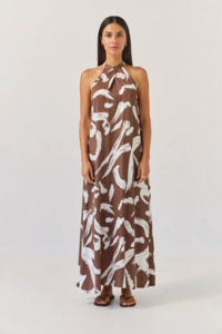 TUESDAY LABEL Halter Dress - Painterly