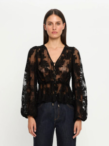 Kivari: KIVARI Blair Lace Top - Black
