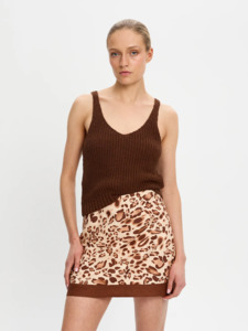 Kivari: KIVARI Paris Mini Skirt - Mocha