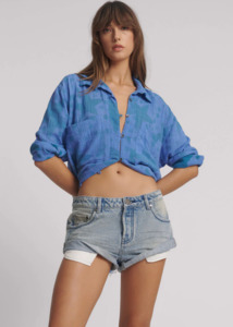 ONE TEASPOON Messed Up Bandits Low Waist Denim Short - Salty Dog