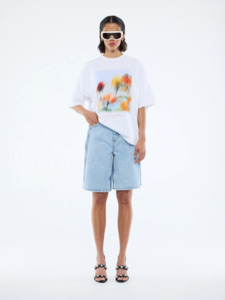 Ena Pelly: ENA PELLY Blurred Daisy Frame Tee - White