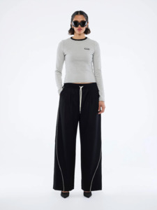 Ena Pelly: ENA PELLY Bowie Wide Leg Pant - Black