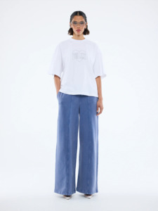 Ena Pelly: ENA PELLY Rhinestone Logo Tee - White