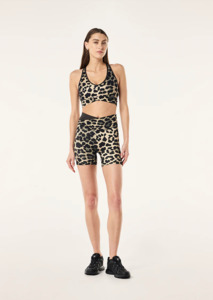 P E Nation: P.E NATION Wander 5 Inch Bike Short - Leopard Print/Smokestone