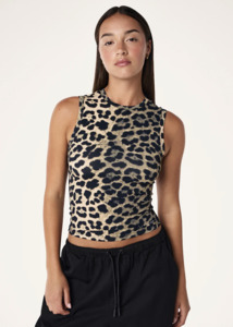 P E Nation: P.E NATION Foundation Muscle Tank - Leopard Print